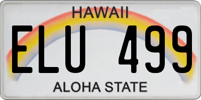 HI license plate ELU499