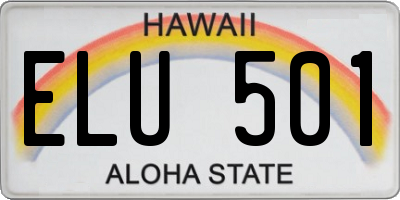 HI license plate ELU501