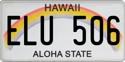 HI license plate ELU506