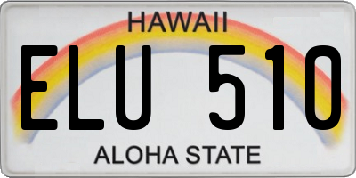 HI license plate ELU510