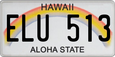 HI license plate ELU513