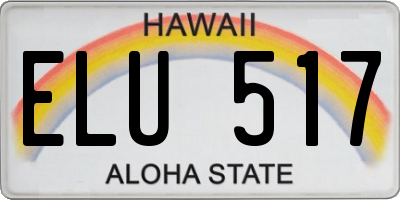 HI license plate ELU517