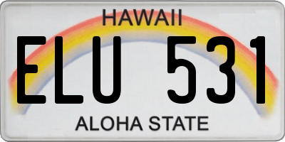 HI license plate ELU531