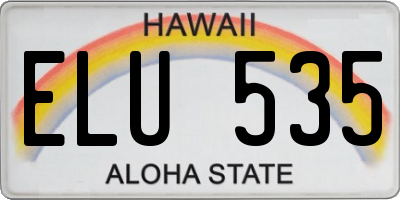HI license plate ELU535