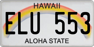 HI license plate ELU553