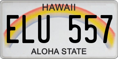 HI license plate ELU557