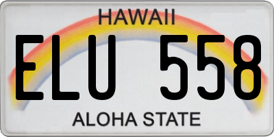 HI license plate ELU558