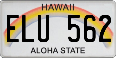HI license plate ELU562