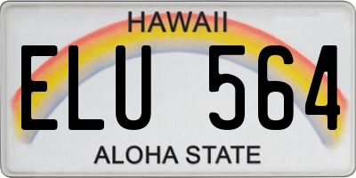 HI license plate ELU564