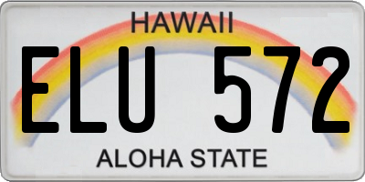 HI license plate ELU572