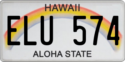 HI license plate ELU574