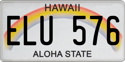 HI license plate ELU576