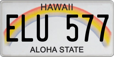 HI license plate ELU577