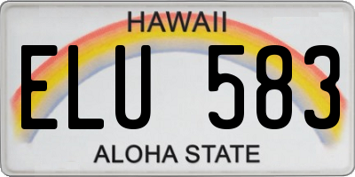 HI license plate ELU583