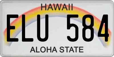 HI license plate ELU584