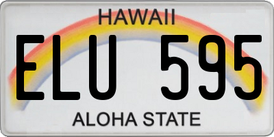 HI license plate ELU595
