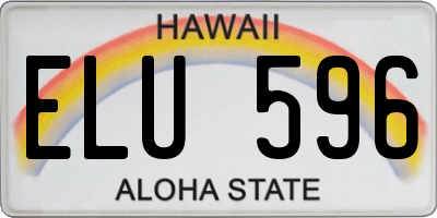 HI license plate ELU596