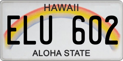 HI license plate ELU602