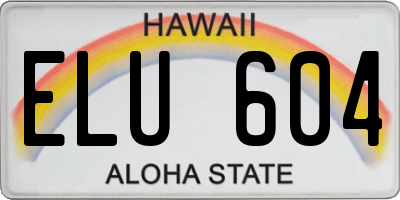 HI license plate ELU604