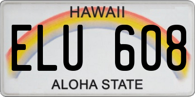 HI license plate ELU608