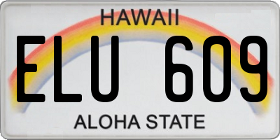 HI license plate ELU609