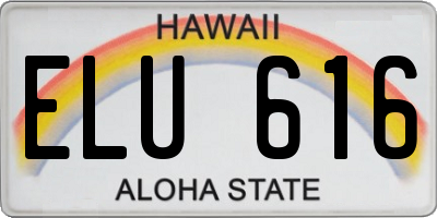 HI license plate ELU616