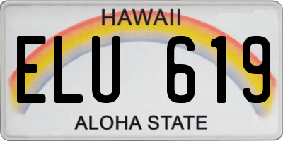 HI license plate ELU619