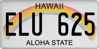 HI license plate ELU625
