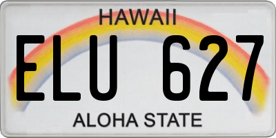 HI license plate ELU627