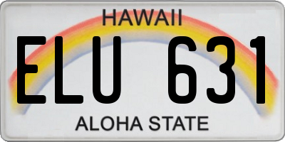 HI license plate ELU631