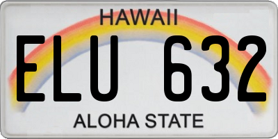 HI license plate ELU632