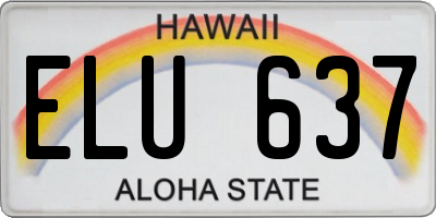 HI license plate ELU637