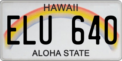 HI license plate ELU640