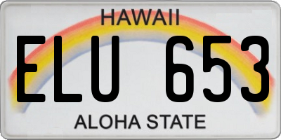 HI license plate ELU653