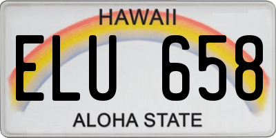 HI license plate ELU658