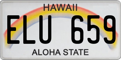 HI license plate ELU659