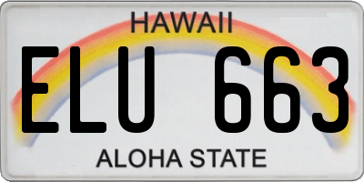 HI license plate ELU663