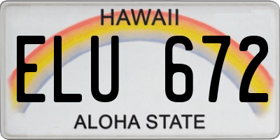 HI license plate ELU672