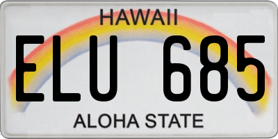 HI license plate ELU685