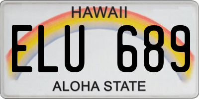 HI license plate ELU689