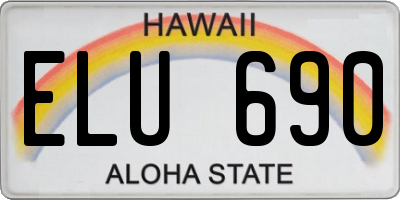 HI license plate ELU690