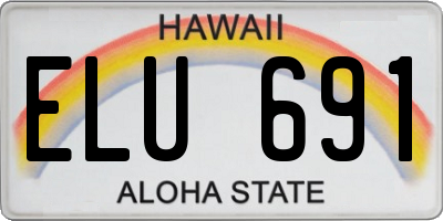HI license plate ELU691
