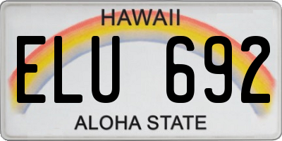 HI license plate ELU692