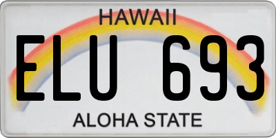 HI license plate ELU693