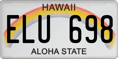 HI license plate ELU698