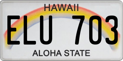 HI license plate ELU703
