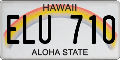 HI license plate ELU710