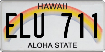 HI license plate ELU711