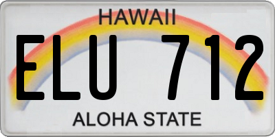 HI license plate ELU712