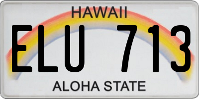 HI license plate ELU713